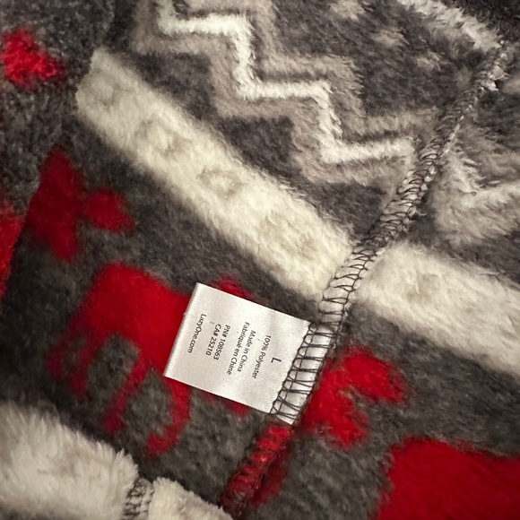 Lazy One Mens Fleece Pajama Bottoms - Red and Gray - Picture 9 of 9